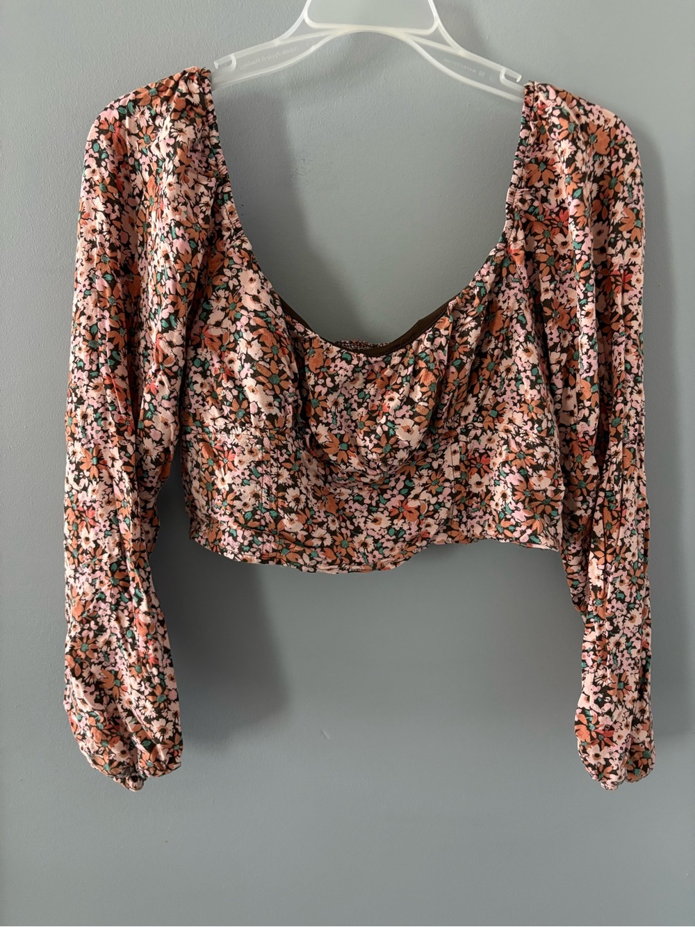 wild fable Floral Cropped Long Sleeve Top